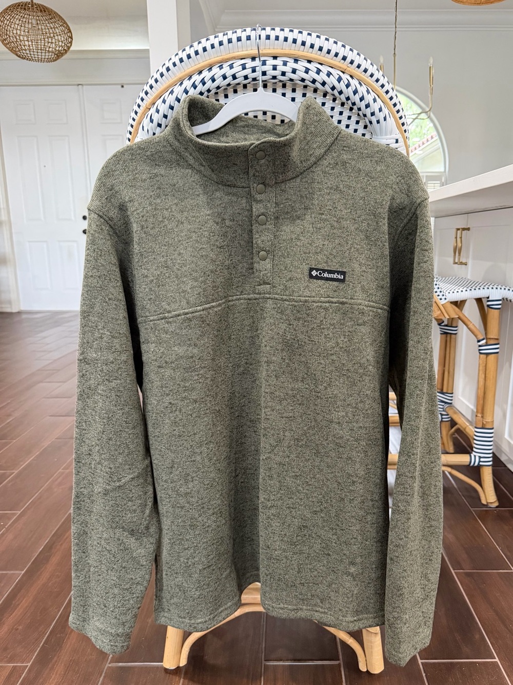 Columbia Men’s Alto Pass Fleece Half-Snap Pullover Sweater Stone Green Size XL